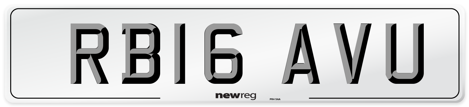 RB16 AVU Number Plate from New Reg